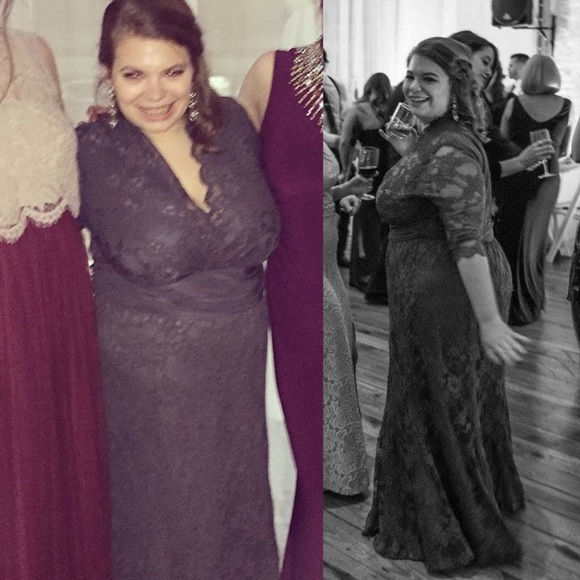 Grey Lace Gown - Picture 5 of 5